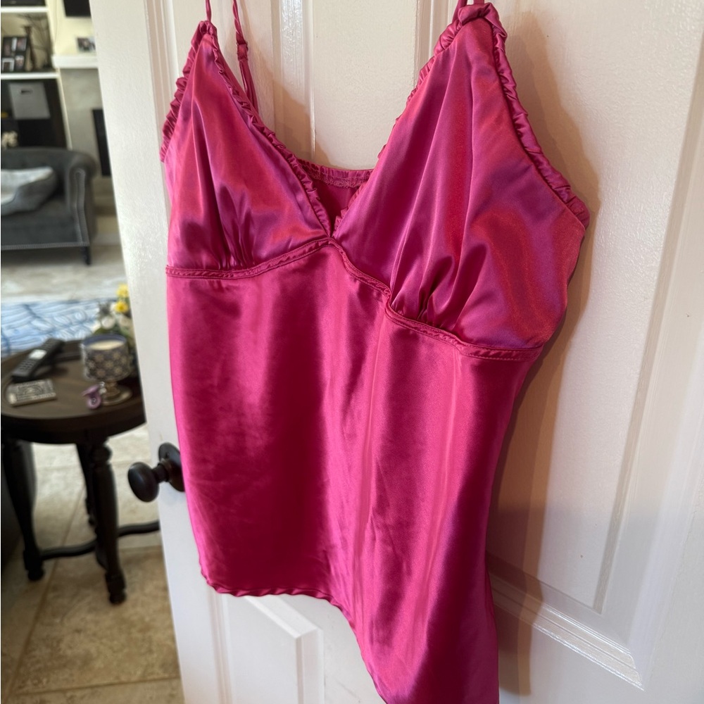 Fashion Nova Fuchsia Satin Camisole